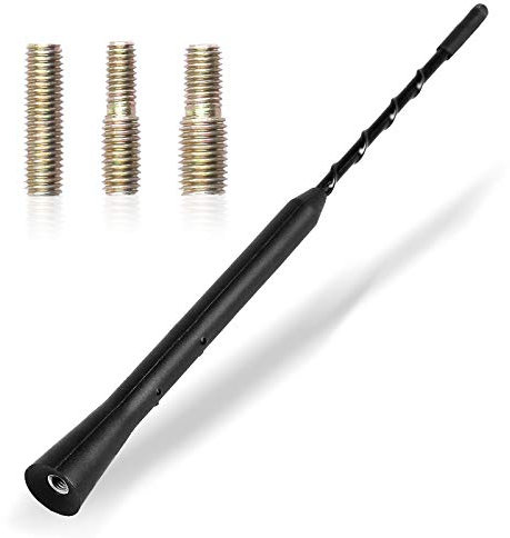 Car Aerial-Universal Car Radio Antenna,9 inch Car Roof Aerial Mast, Replacement Auto Radio Signal Antenna with 5mm 6mm Adapter,Excellent Reception Through FM/AM/DAB radio, Black