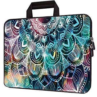 15 inch Neoprene Laptop Carrying Bag Chromebook Case Notebook Ultrabook Bag Tablet Travel Cover with Handle Zipper Carrying Sleeve Case Bag Fits 14 15 15.4 inch Netbook/Laptop (Mandala)