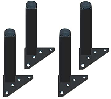 Gittcoll 4 Stück Verstellbare Möbelbeine aus Eisen Strapazierfähig 300 kg Metall Industriell Mitte Jahrhunderts mit Rutschfestem Gummi für Tisch Nachttisch Sofa Schrank Kommode Bett (8 cm, schwarz)