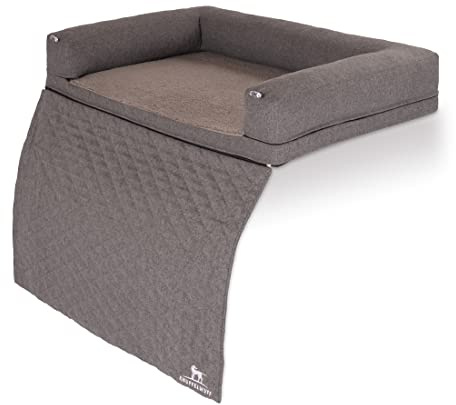 Knuffelwuff orthopädisches Sofa-Hundebett Yona M-L 86 x 55cm Grau - Hundekissen für große, mittelgroße und kleine Hunde - Waschbar