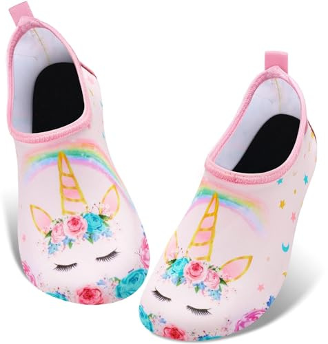WAWSAM Kinder Strandschuhe Mädchen Meerjungfrau Schwimmschuhe Aqua Schuhe (Rosa-U, Toddler, Numeric_30, Numeric_Range, eu_Footwear_Size_System, Numeric_31, medium)