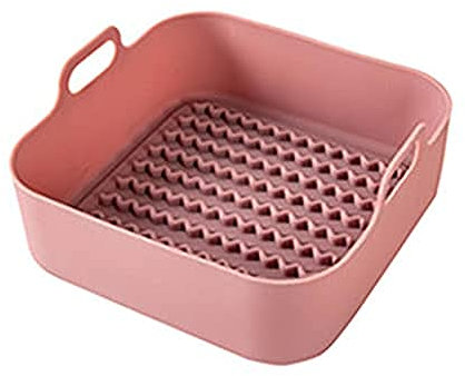 YZJSSL Thickened Silicone Grill Pan Air Fryer Silicone Grill Pan Electric Oven Microwave Air Fryer Accessories-Pink