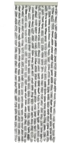 Revera Travellife Flauschvorhang Tür Vorhang Chenille Insekten Fliegen Schutz 56x185 cm Stripe Grey/White