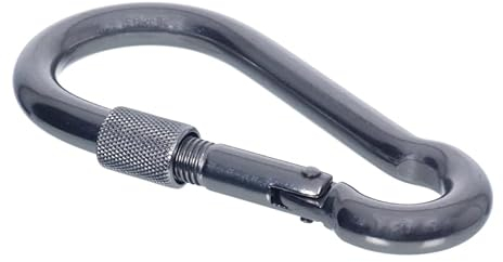 NAJDER 2X Karabiner mit Schraubverschluss - Karabinerhaken aus Edelstahl - Schraubkarabiner für Seile, Ketten - Arbeitslast 300kg - Drahtdurchmesser Ø12 mm - A4-AISI 316-12x140 mm - 2 Stück