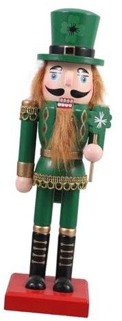 Abaodam Nutcracker Soldier Wooden Tabletop Decor 25CM Green Lollipop Ornament Creative Desktop Decoration for Home Restaurant Photo Prop Collectible Statue