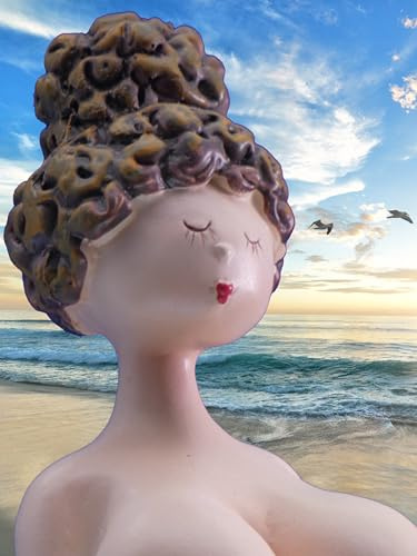Pommerntraum ®| Dekofigur üppige Maritime Badenixe mollige Nana Rubensfigur | Sammlerfigur Dame Rubenslady Strandnixe Badefigur Boterolady Diva Vintage kurvige Frauenfigur Badelady (Daphne)