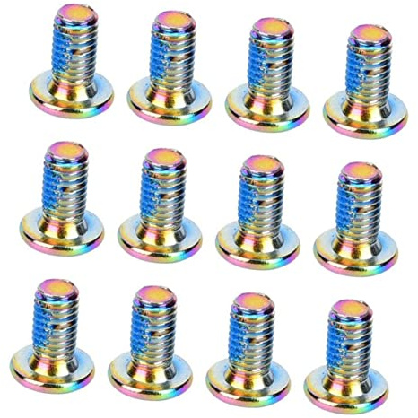 TOVINANNA M5*10mm Titanium Steel Brake Pad Screws 12-piece Colorful Set for Mountain and Road Bikes Disc Brake Fixing Screws Easy Installation