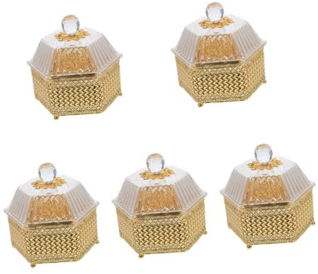 ABOOFAN 5pièces Boîte De Rangement Décorative Avec Couvercle Pour Snacks Et Bonbons Récipient Style Vintage Pour Cuisine Pour Sucre Et Café