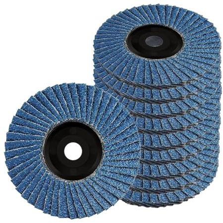 Alrens 12 stycken fläktskivor lamellskivor, slipskivor slipmopttallrikar, 75 mm x 10 mm korn 40/60/80/120 blandningsset, slipmopteller slipskivor Flap Disk för 9 cm vinkelslip