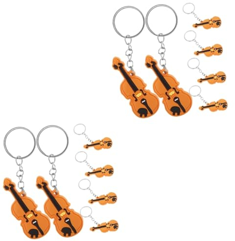UPKOCH 12stücke Kreative Violinenschlüsselanhänger Stilvolle Musikinstrument-anhänger Für Taschen Und Schlüssel Für Musikliebhaber Und Violinspieler Langlebig Und Leicht