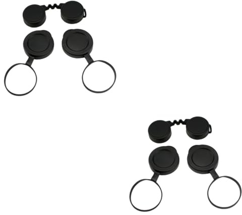 Hoement 2sets Binocular Lens Covers Protective Objective Lens Caps Rubber Caps for Binoculars for Bird Watching and Outdoor Use