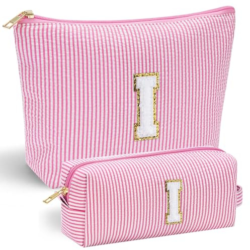 Parima Kosmetiktasche für Frauen Mädchen - Rosa Buchstaben I Kosmetiktasche Personalisierte Kosmetiktaschen für Teenager Beste Freundin Geschenke Geburtstagsgeschenk für Enkelin Mädchen 8 9 10 Jahre