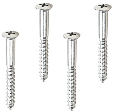 BESTonZON 4 Stück Metallschrauben Für Gitarrenhalsplatte 44,6x5mm Robust Kratzfest Für Akustikgitarre E-gitarre Bass Halsverbindung Montage