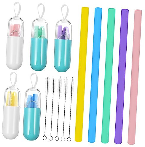 Amosfun 5juegos Reutilizables De Silicona Unidades Beber Para Fiestas Prácticas