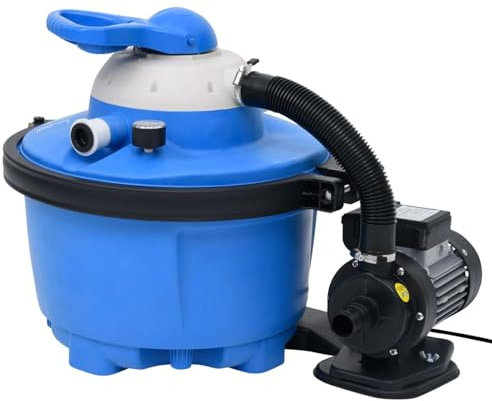 LAPOOH Bomba Filtro Arena, Depuradora Piscina Arena, Filtro Piscina, Bomba De Picina, Azul y Negra 385x620x432 mm 200 W 25 L