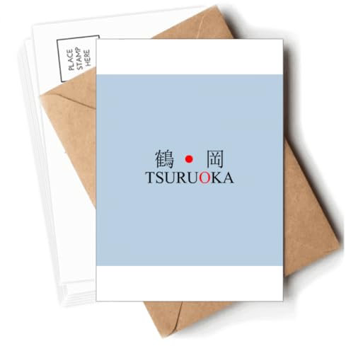 Tsuruoka Japanische Stadtname, rote Sonne, Postkarten, Umschläge, blanko, Notizkarten, Versand