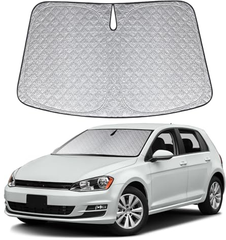 Windshield Sun Shade for VW Golf 7 MK7 | Foldable Windscreen Cover | Perfect Fit,UV Protection,Cool Down Your Car