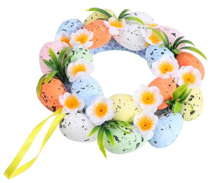 Alipis 3stücke Bunter Osterkranz Eiern Und Blumen Dekorativer Türkranz Für Innen Und Außenbereich Für Frühlingsfeste Und Feiertagsdeko