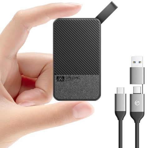 SAN ZANG MASTER Externe Festplatte 2TB,560 MB/s Lesen, 520 MB/s Schreiben,USB 3.2 Gen.1, Festplatte Extern für iPhone15-Serie, PC und Spielkonsole, Schwarz