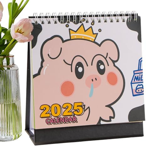 Cartoon-Schreibtischkalender | Cartoon-Kalenderbücher Tages- und Monatsplaner | 2025 Cartoon-Kalenderbücher niedlicher Tagesplaner Schreibtischkalender Bücher für Heimbüros