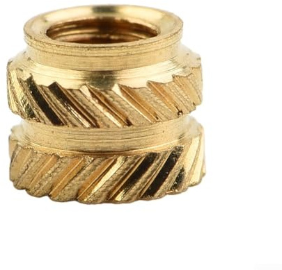 Paquete de 100 tuercas roscadas de latón con diseño moleteado y autorroscado compatible con aplicaciones de plástico M3 (M3 x 4 x 5)