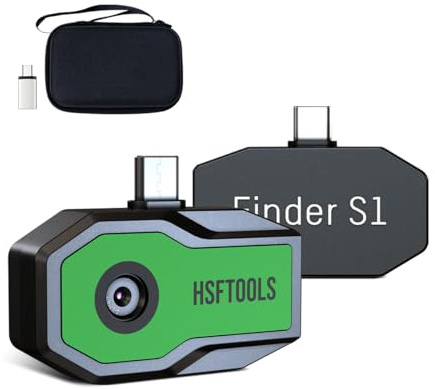Finder S1 - Cámara térmica para Android, 192 x 192, cámara de imágenes térmicas de súper resolución, cámara térmica para teléfonos y tabletas Android, resolución IR de 96 x 96, funda de transporte