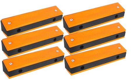Uonlytech Lot De 6 Panneaux De Signalisation Routière Réfléchissants Rectangulaires Jaunes Double Face, Balises Haute Visibilité En Plastique Résistant Pour Murs, Tunnels Et Clôtures Extérieures