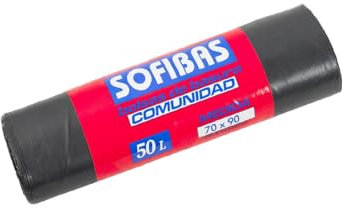 Lote de 5 Rollos de Bolsas de Basura Medianas 50L -Paquete 10 Unidades. 5 Rollos (5). Ideal para hogar, hostelería y negocios.