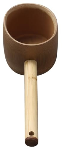FUNNETOYU Bamboo Water Spoon Household Simple Ladle for Home Use Scoop Spoon Bamboo Handles Large Scoop for Everyday Use