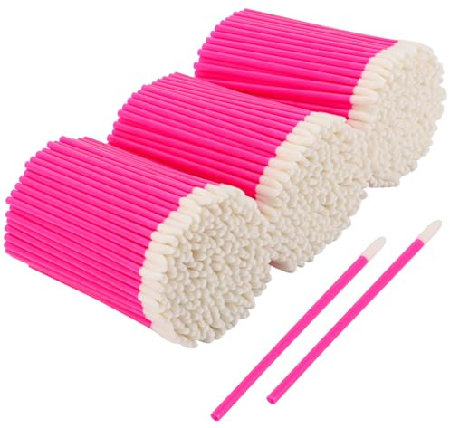 700 Piece Disposable Lip Wands - Lip Brushes, Lipstick & Gloss Applicators - Lint Free Makeup Applicator Brush Beauty Tool - Rose Pink
