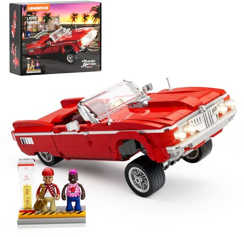 Lumibricks Street Fusion Collection Lowrider – Big Red, kit modelo con luz, 969 piezas, inspirado en el Chevy Impala de 1964 – Un homenaje a la era dorada de la cultura Lowrider