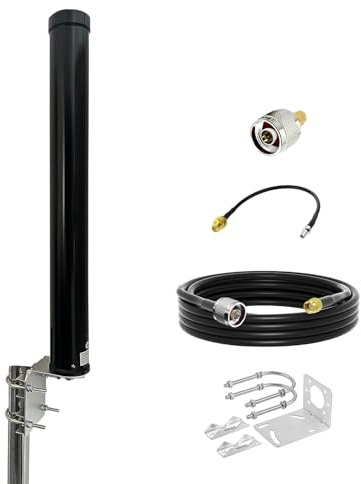 GTOMNI 4G LTE 5G Antenna Outdoor Omni Antenna Kit High Gain 12 dBi Wide-Band Outdoor WiFi Long Range/Cell Phone Antenna 698-3800MHz for Verizon/T-Mobile Router/Cell Signal Booster/TS9 SMA Connector