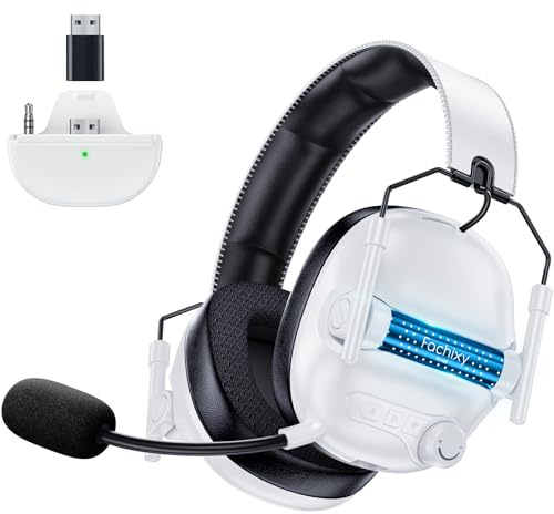 Fachixy FC400 Gaming Headset Wireless Für Xbox Series X|S|One, PC, PS5, PS4, Switch, 2.4GHz & Bluetooth 5.4 Headset Kabellos mit Mikrofon, Geringe Latenz Noise Cancelling, Faltbar, 50H Akkulaufzeit