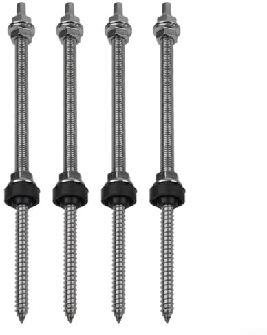 Mehrzweck-Stockschrauben M10 mit Kontermutter und EPDM für Solareinrichtung (M10 x 250 mm, 4 Stück)