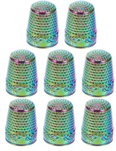 MUELODSIC Lot de 8 Set de Dés à Coudre en Métal Protège-Doigts pour Couture Manuelle Quilting et Broderie – Kit de Dés à Coudre pour Travaux Manuels Accessoire de Protection Ergonomique
