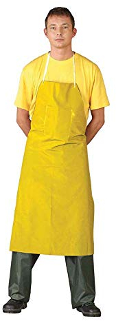 PVC Gummischürze gelb 75x110 cm Arbeitsschürze Schürze Metzgerschürze Bauschürze