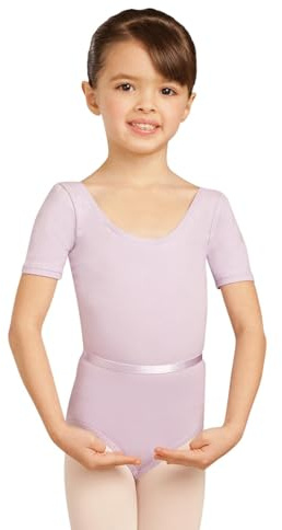 Capezio flickors rund hals kortärmad trikåer, lavendel, M