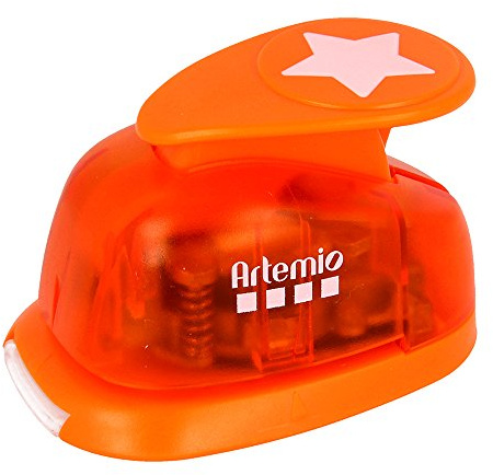 Artemio Großer Hebelstanzer, 2,5 cm, Stern Nr. 2, Holz, Orange