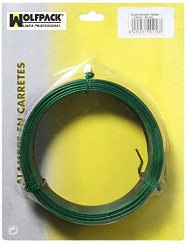 WOLFPACK LINEA PROFESIONAL - Alambre Plastificado 1,2 mm. Verde (Rollo 50 metros)