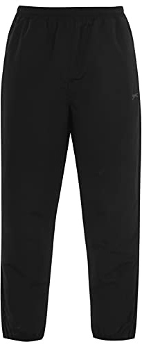 Slazenger herr stängda fåll vävda byxor joggingbyxor joggingbyxor träningsbyxor Svart XL