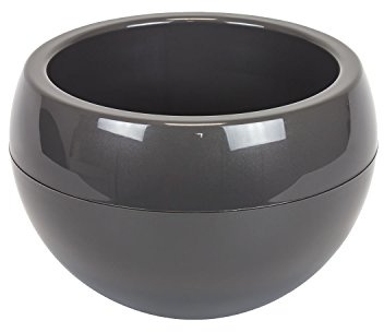 LAMELA Pot de Fleurs Rond Ø 23 cm, 3 L - Design élégant avec Pieds - Pot en Plastique résistant avec Trou de Drainage - Intérieur & extérieur - Anthracite
