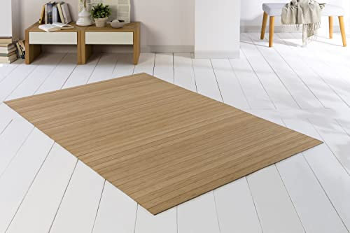 Tapis Bambou Solid Nature 200x200 cm Extra Largeur 50mm Stege I Generation Tapis Bambou I Aucun à Bordures I Tapis I Salon I Cuisine I De-commerce I Fabriqué en Allemagne