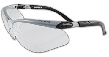 3M 10078371620476 BX Reader Series Gafas de seguridad con marco plateado/negro, estándar