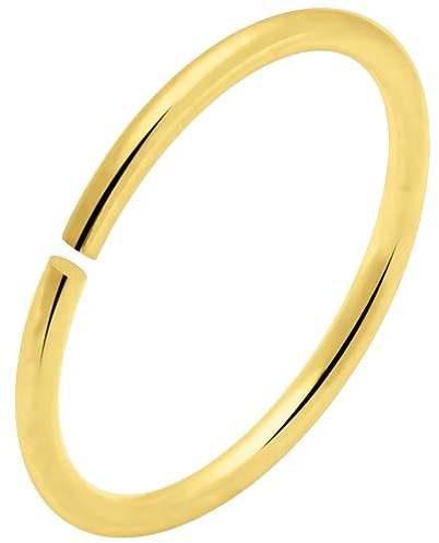 Monster Piercing | 9K Gold | Nasenring Nasenpiercing 20 Gauge - 6MM oder 8MM Durchmesser | offener Nasenring | Nase Piercing Frauen Männer