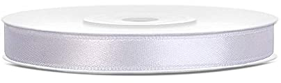 DaLoKu Satinband 6/12/25/38/50/100mm x 25m Geschenkband Schleifenband, Größe: 6mm x 25m, Farbe: Weiß