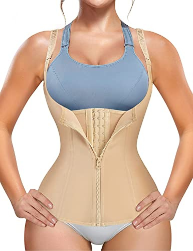 CHUMIAN Donna Corsetto Vita Dimagrante Body Modellante Cintura Intimo Shaper Training Vestiti Shapewear Contenitivo Snellente (Beige, Small)