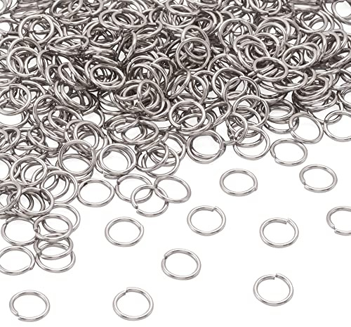 Craftdady 2 000 st. öppna bindringar i rostfritt stål, 8 mm, runda, 1 mm tjocka små anslutningsringar för smyckestillverkning