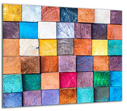 TMK ArtDeko Herdabdeckplatte 1 Teilig 60x52 cm - Spritzschutz Herdabdeckung – Herdschutz aus Sicherheitsglas – Robust, Hygienisch & Rutschfest– Schutz für Induktion, Ceran, Gas & Elektro