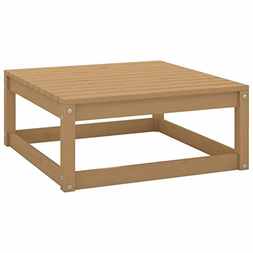 MOONAIRY Gartenhocker, Hocker Outdoor, Gartenmöbel, Sitzhocker, Beistelltisch Outdoor, Blumenhocker, Pflanzen Hocker, 70x70x30 cm Honigbraun Massivholz Kiefer
