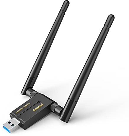 Adaptador WiFi USB inalámbrico 5 para escritorio - 802.11ac 1200Mbps USB WiFi adaptador para ordenador portátil de escritorio PC con 5 GHz 2,4 GHz, alta ganancia de doble banda 5 dBi antena